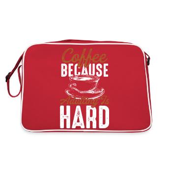 Coffee because adulting is Hard - Retro Bag - red/white - Back