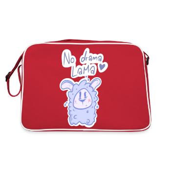 No Drama Lama – Dein chilliger Begleiter für stres - Retro Tasche - Rot/Weiß - Hinten