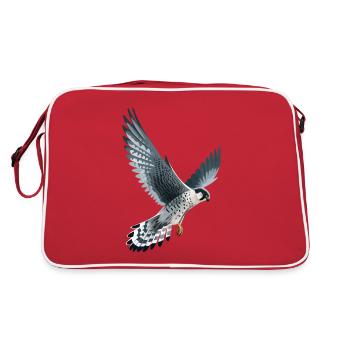 Faucon pèlerin en vol - Sac Retro - rouge/blanc - Dos