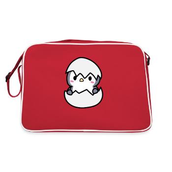 mignon bébé pingouin dans une idée coquille d'oeuf - Sac Retro - rouge/blanc - Dos