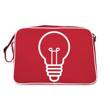 Glühbirne Birne Lampe Licht lamp bulb Genie - Retro Tasche - Rot/Weiß - Hinten