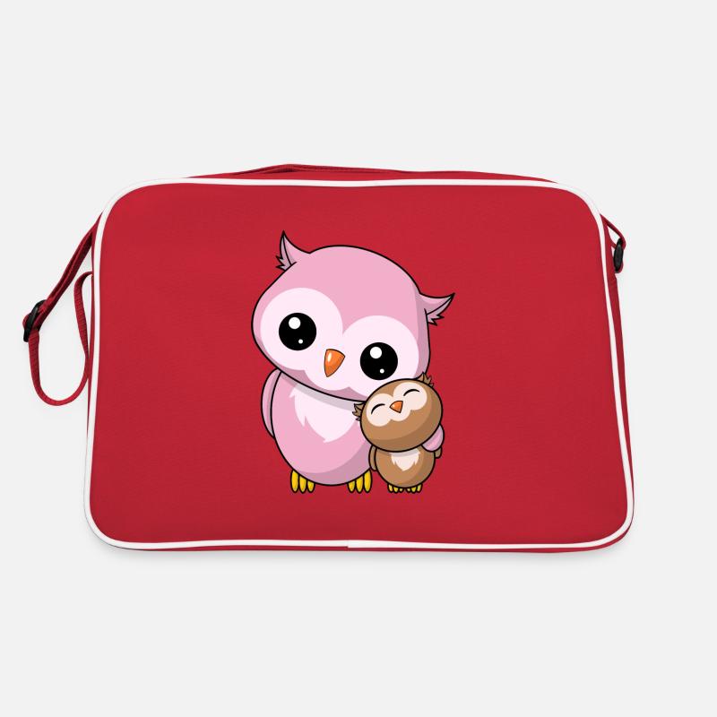 Owls Siblings - Cadeau mignon de chouette Kawaii Sac Retro