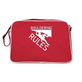 Bouldern Klettern Climbing - Retro Tasche - Rot/Weiß - Hinten
