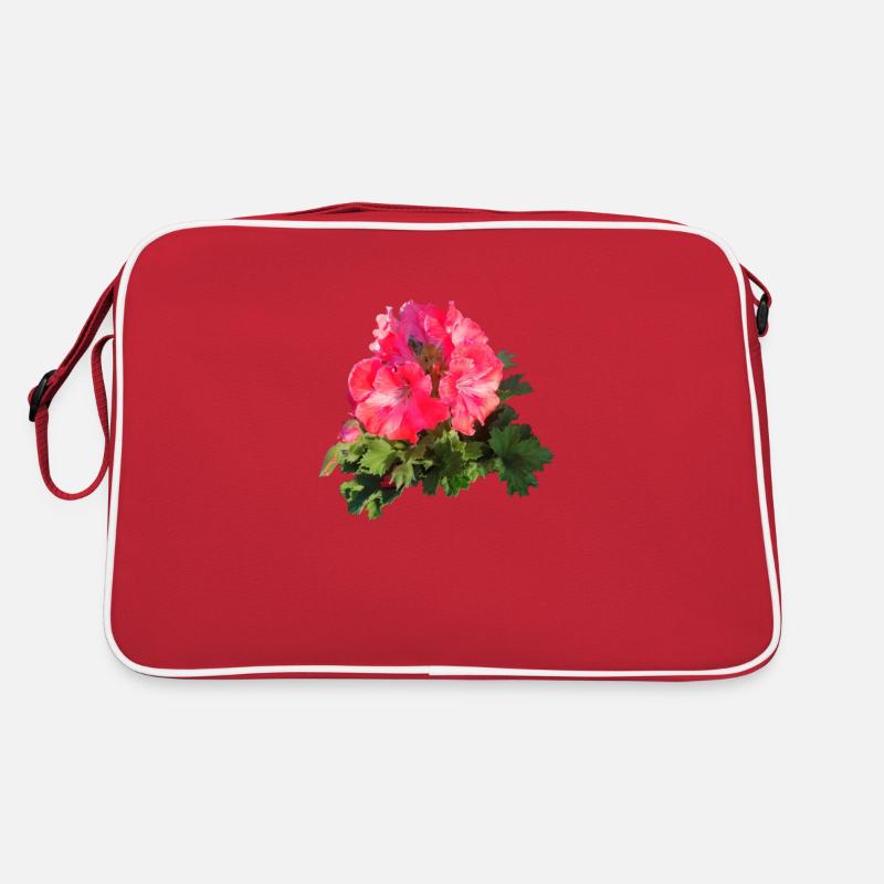 Rosa rote GERANIE Retro Tasche