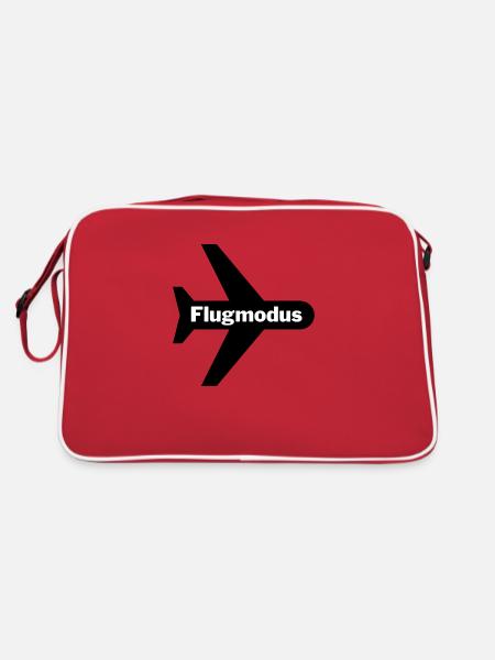 Flugmodus - Retro Tasche - Rot/Weiß - Hinten
