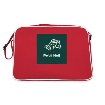 Petri Heil Angeln - Retro Tasche - Rot/Weiß - Hinten