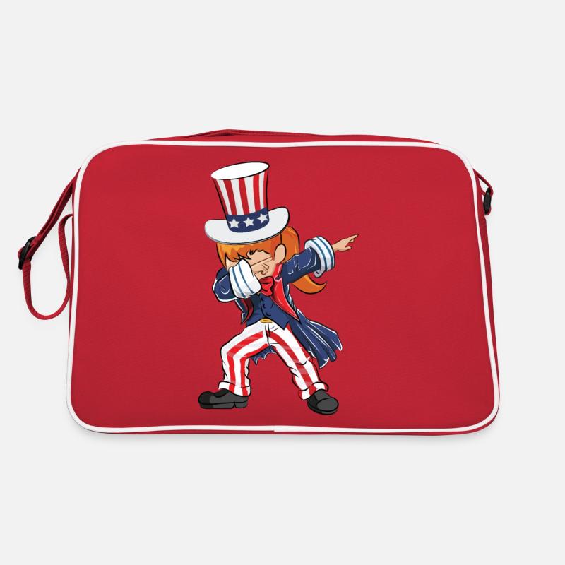 4 juillet Dabbing US - Sac Retro - rouge/blanc