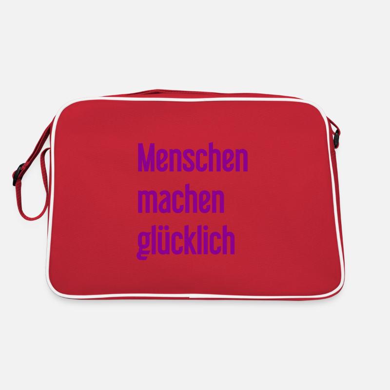 Menschen machen glücklich – Positives Statement Retro Tasche