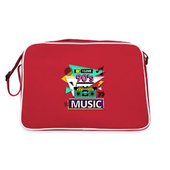 I Love 90s 90s Music Ghetto Blaster Party - Retro Bag - red/white - Back