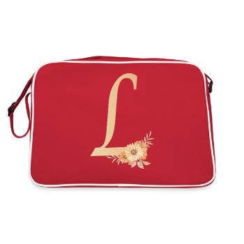Lettre L avec des fleurs - Sac Retro - rouge/blanc - Dos