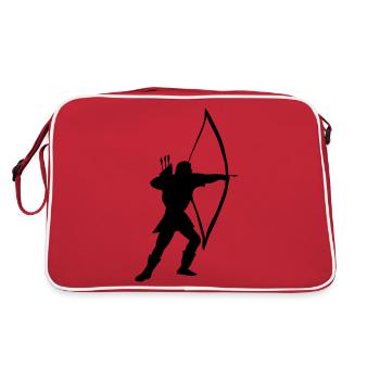 longbow archer medieval - Retro Bag - red/white - Back