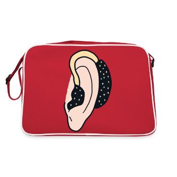 Aide auditive Malentendants, sourds et malentendants - Sac Retro - rouge/blanc - Dos