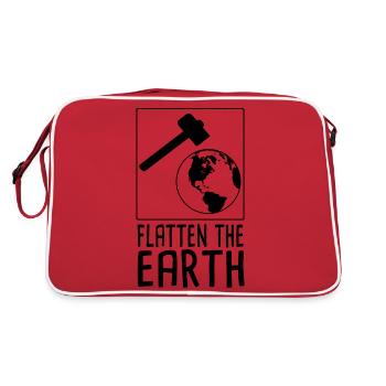 Flatten The Earth - Retro Tasche - Rot/Weiß - Hinten