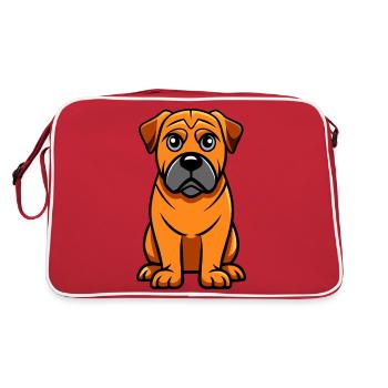 Bullmastiff protecteur Art numérique - Sac Retro - rouge/blanc - Dos