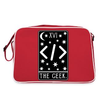 Programmer Tarot Card - Coding Geek Developer Code - Retro Bag - red/white - Back