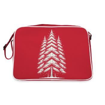 arbres enneigés neige hiver noël - Sac Retro - rouge/blanc - Dos