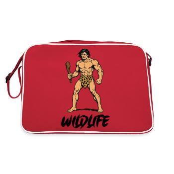 Hoehlenmensch Wildlife - Retro Bag - red/white - Back