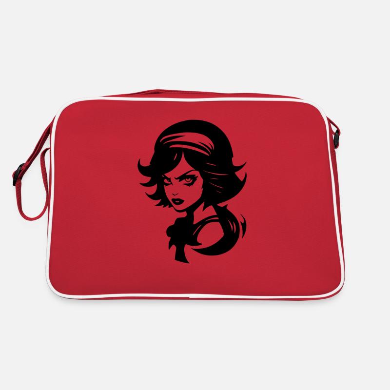 Wütendes böses Mädchen Retro Tasche