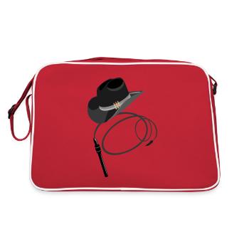 Cowboy hat and whip - Retro Bag - red/white - Back