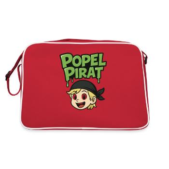 Design Popel Pirat - Retro Tasche - Rot/Weiß - Hinten