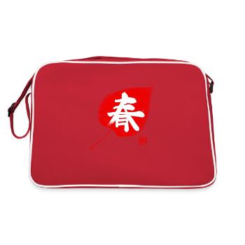 Spring Kanji on Sheet - Retro Bag - red/white - Back