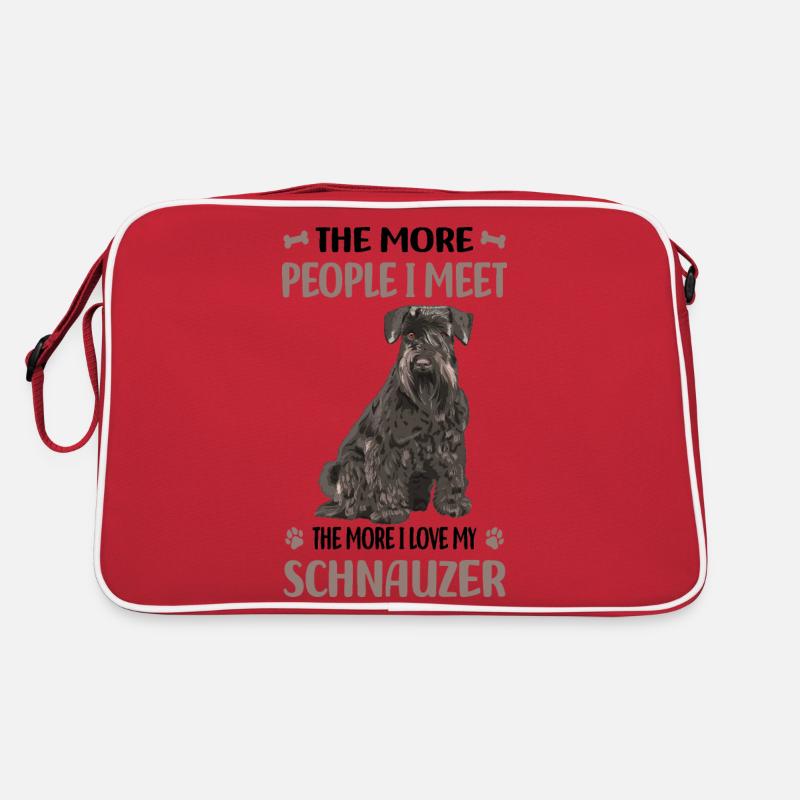 Schnauzer - Retro Tasche - Rot/Weiß