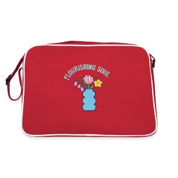 Flourishing Soul - Blumenstrauß in Vase - Geschenk - Retro Tasche - Rot/Weiß - Hinten