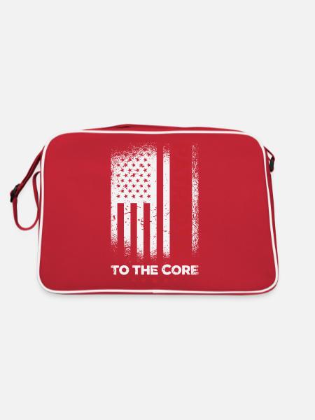 Patriotism American Flag Independence Day - Retro Bag - red/white - Back