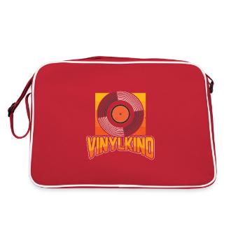 90er 80er Jahre Mottoparty Vinylkind Schallplatte - Retro Tasche - Rot/Weiß - Hinten
