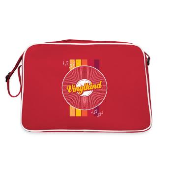 90er 80er Jahre Mottoparty Vinylkind Schallplatte - Retro Tasche - Rot/Weiß - Hinten