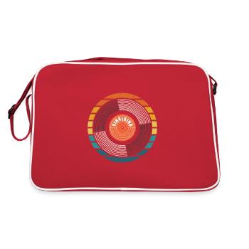 90er 80er Jahre Mottoparty Vinylkind Schallplatte - Retro Tasche - Rot/Weiß - Hinten