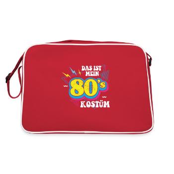 Das Ist Mein 80er Jahre Kostüm Mottoparty Fasching - Retro Tasche - Rot/Weiß - Hinten