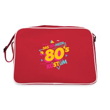 Das Ist Mein 80er Jahre Kostüm Mottoparty Fasching - Retro Tasche - Rot/Weiß - Hinten