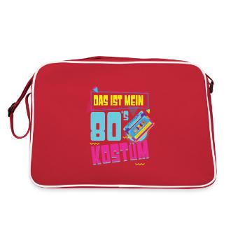 Das Ist Mein 80er Jahre Kostüm Mottoparty Fasching - Retro Tasche - Rot/Weiß - Hinten