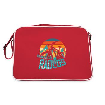 Ich Bin Selten Radlos Fahrrad Radfahren - Retro Tasche - Rot/Weiß - Hinten