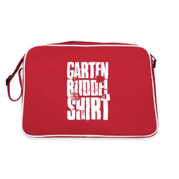 Garten Buddel Shirt Gärtner Gärtnerin - Retro Tasche - Rot/Weiß - Hinten