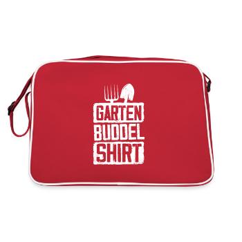 Garten Buddel Shirt Gärtner Gärtnerin - Retro Tasche - Rot/Weiß - Hinten
