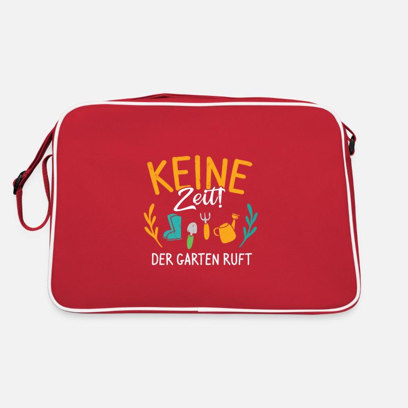 Keine Zeit Der Garten Ruft Gärtner Outfit - Retro Tasche - Rot/Weiß