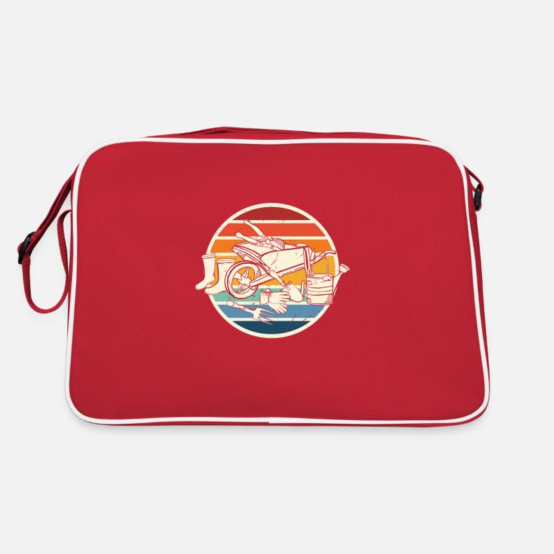 Retro Gartengeräte Garten Gärtner Hobbygärtner - Retro Tasche - Rot/Weiß