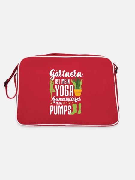 Garten Hobbygärtner Gärtner Gärtnerin Gartenarbeit - Retro Tasche - Rot/Weiß - Hinten