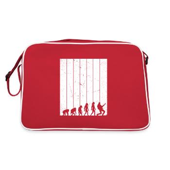 Funny Guitarists Guitar Player Guitar Design - Retro Bag - red/white - Back