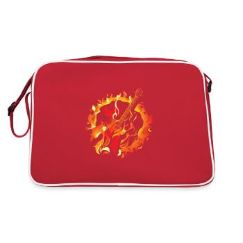 Funny Guitarist Guitar Player Guitar Design - Retro Bag - red/white - Back