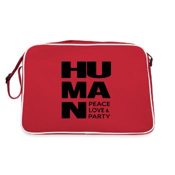 Les fêtards HUMAINS se détendent club « paix & amour » - Sac Retro - rouge/blanc - Dos
