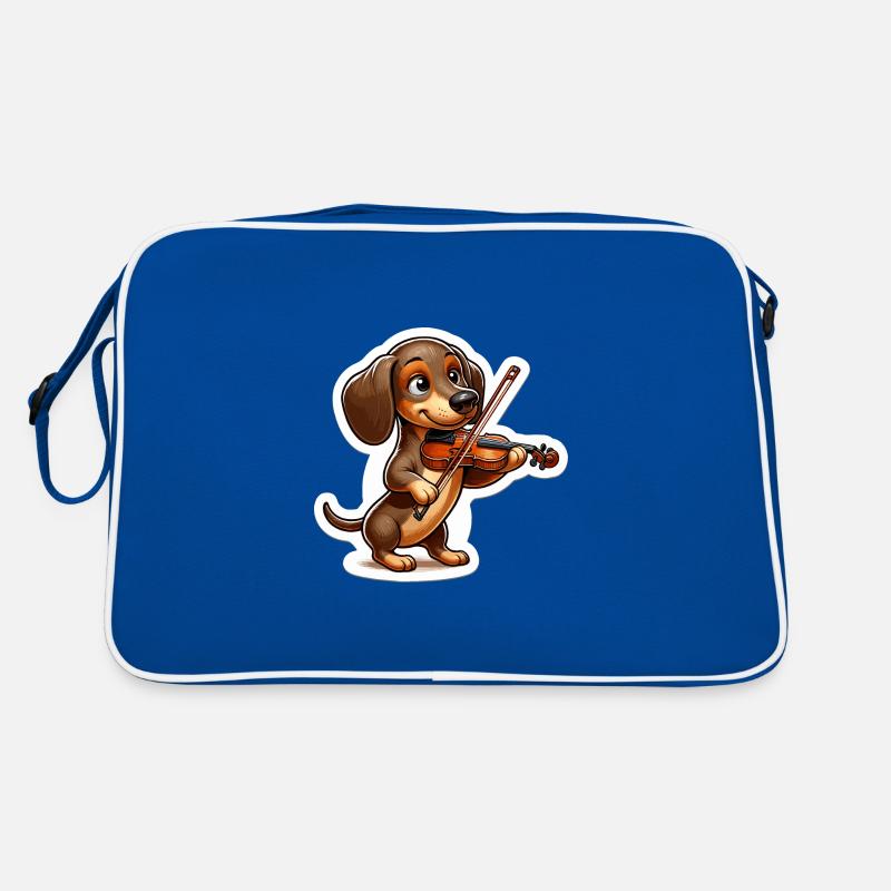 Teckel mignon jouant du violon Sac Retro