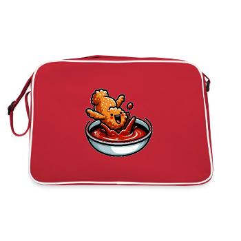 Fried Chicken Chicken Wings Chicken Gift - Retro Bag - red/white - Back