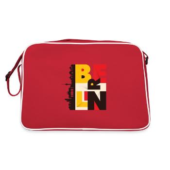 Berlin Skyline Germany City Black Red Gold - Retro Bag - red/white - Back