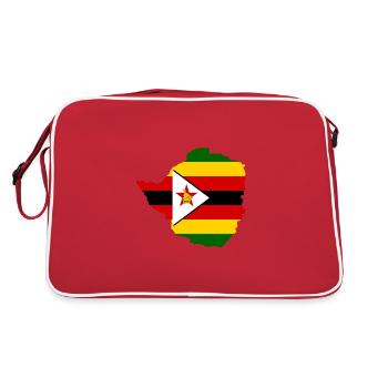 Drapeau du Zimbabwe carte drapeau - Sac Retro - rouge/blanc - Dos