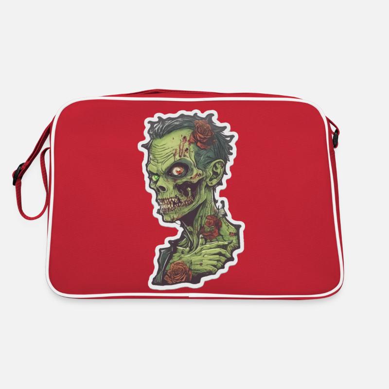 Helloween Zombi - Retro Tasche - Rot/Weiß