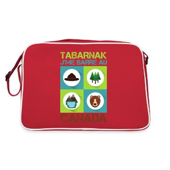 Tabarnak Je Me Barre Au Canada, Feuille D'érable - Sac Retro - rouge/blanc - Dos