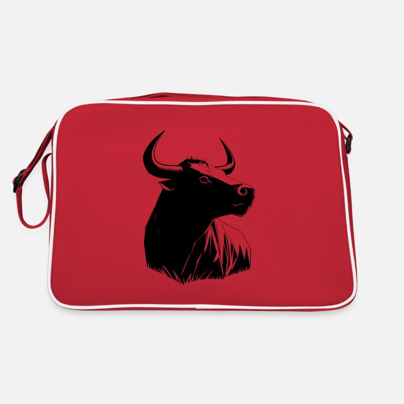 Stier - Retro Tasche - Rot/Weiß